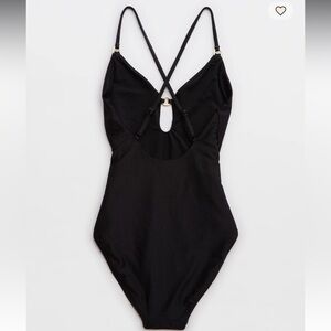 Aerie one piece black bathing suit. Size large.